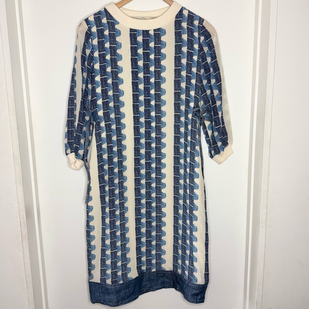 Lauren Moffatt Anthropologie Broken Blocks Silk & Linen Shirt Dress Women’s 2 EU